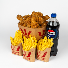 Kubełek Family 30 skrzydełek 3x 100 g frytek napój 